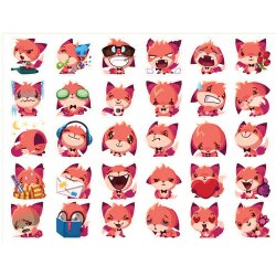 Лисята. Лист виниловых наклеек А4