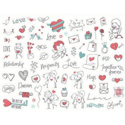 Любовь (All about love). Лист виниловых наклеек А4