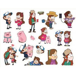 Гравити Фоллз (Gravity Falls). Лист виниловых наклеек А4