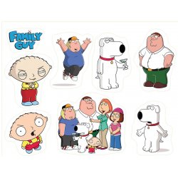 Гриффины (Family Guy). Лист виниловых наклеек А4