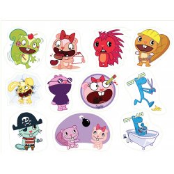 Happy Tree Friends. Лист виниловых наклеек А4