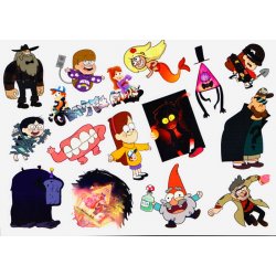 Gravity Falls 2. Лист виниловых наклеек А4