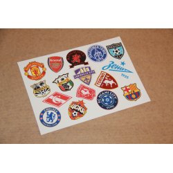 Логотипы футбольных клубов. Лист виниловых наклеек А4