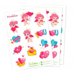 #сЛюбовью. Лист виниловых наклеек А5