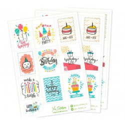 Happy BDay. Лист виниловых наклеек А5