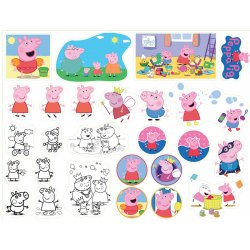 Свинка Пеппа (Peppa). Лист виниловых наклеек А4
