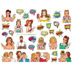 PopArt. Лист виниловых наклеек А4