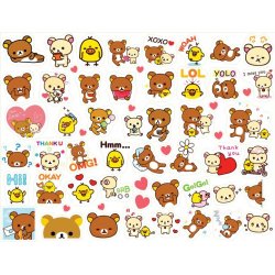 Рилаккума и Корилаккума (Rilakkuma and Korilakkuma). Лист виниловых наклеек А4