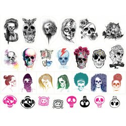 Skull Art 02. Лист виниловых наклеек А4