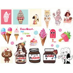 Вкусняшки. Лист виниловых наклеек А4