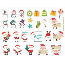 Новый Год (Дед Мороз). Лист виниловых наклеек А4