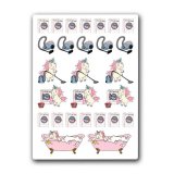 Unicorn Cleaning. Лист виниловых наклеек А6