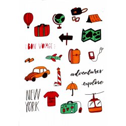 Bon Voyage. Лист виниловых наклеек А6
