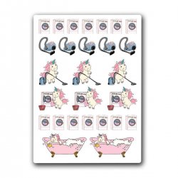 Unicorn Cleaning. Лист виниловых наклеек А6